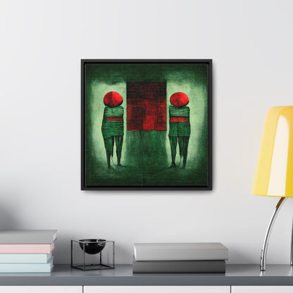 Loneliness Green Red 23, Valentinii, Gallery Canvas Wraps, Square Frame