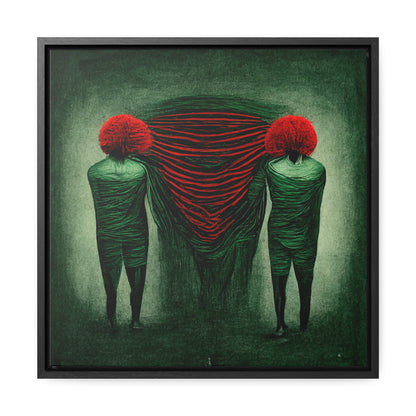 Loneliness Green Red 4, Valentinii, Gallery Canvas Wraps, Square Frame