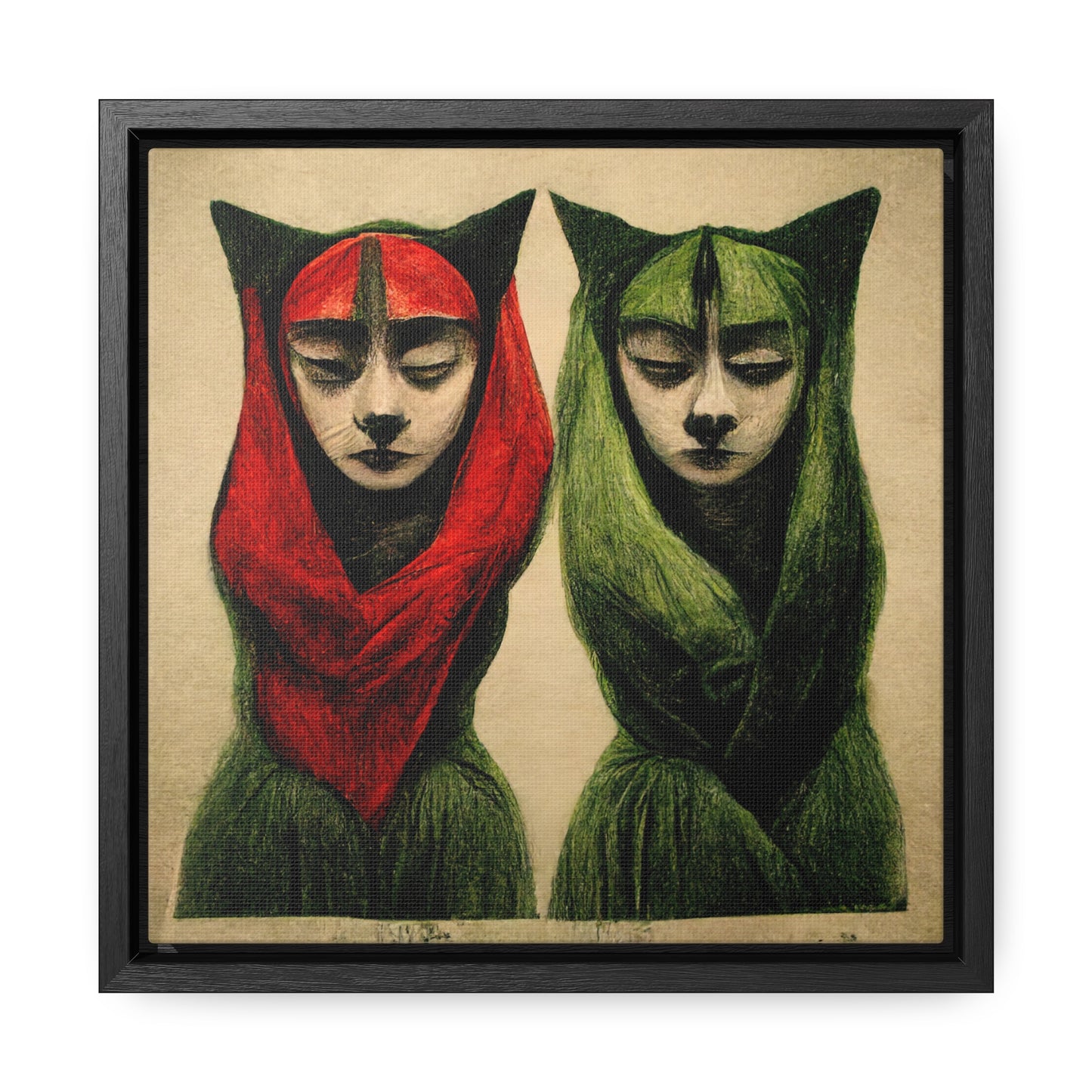 Cat Woman 5, Valentinii, Gallery Canvas Wraps, Square Frame