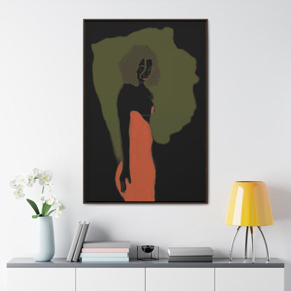 Lady in Red, Original Eduard Pavel, Gallery Canvas Wraps, Vertical Frame