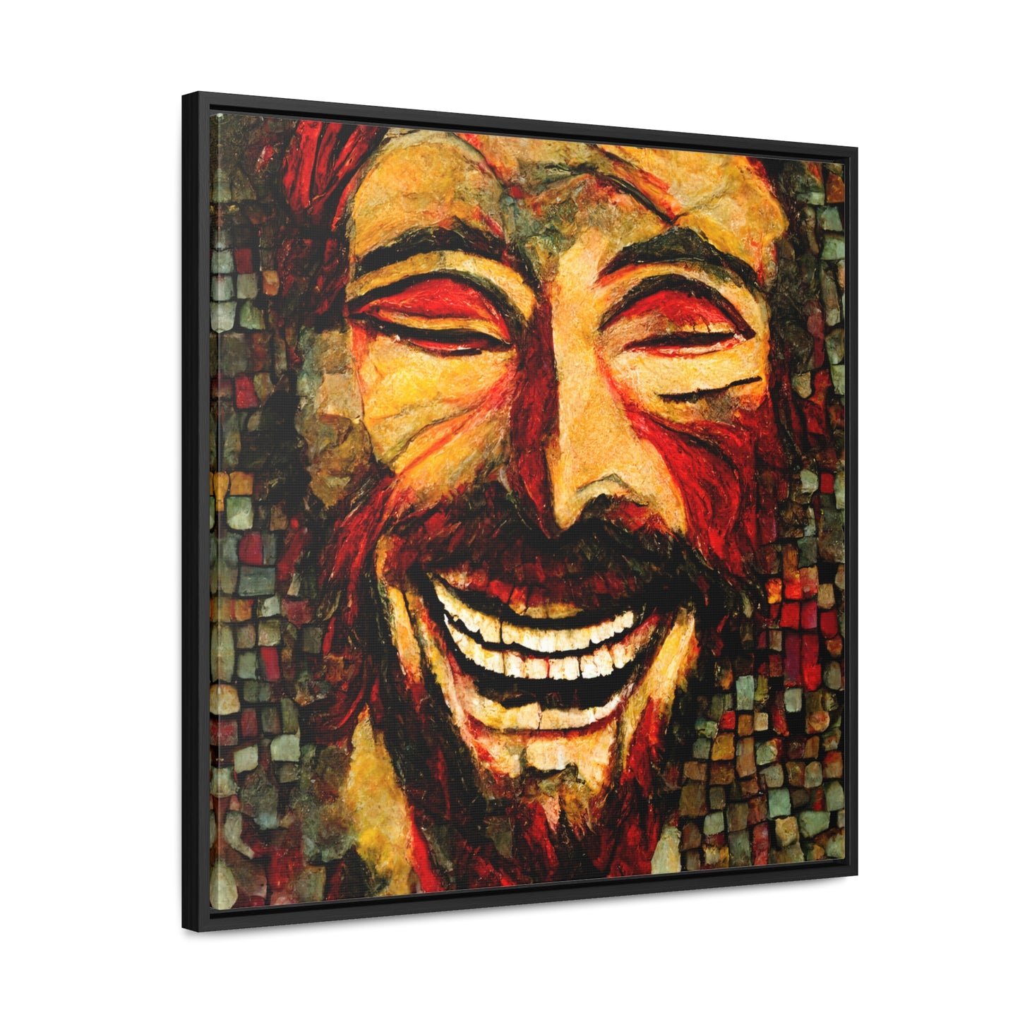 Jesus smiling 3, Valentinii, Gallery Canvas Wraps, Square Frame