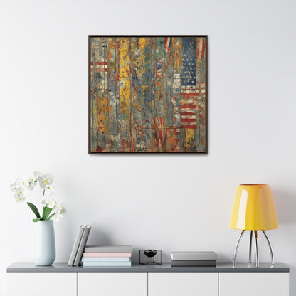 USA 9, Gallery Canvas Wraps, Square Frame