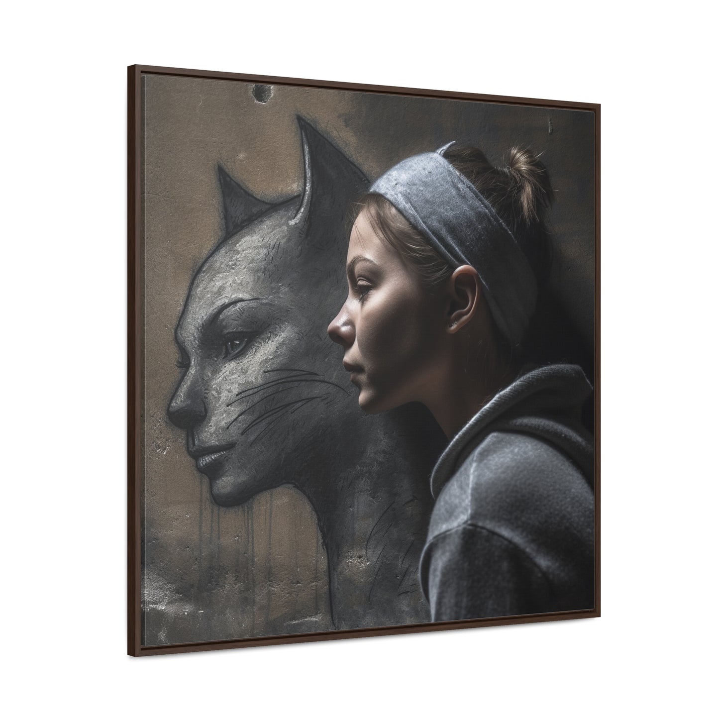 Cat Woman 28, Gallery Canvas Wraps, Square Frame