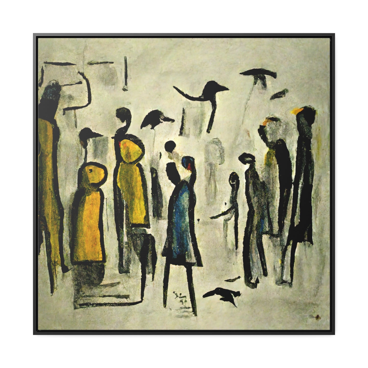 People and Birds 2, Valentinii, Gallery Canvas Wraps, Square Frame