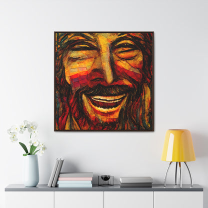 Jesus smiling 2, Valentinii, Gallery Canvas Wraps, Square Frame