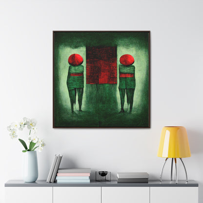 Loneliness Green Red 23, Valentinii, Gallery Canvas Wraps, Square Frame