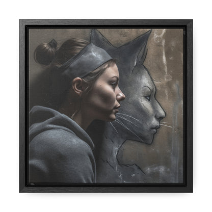 Cat Woman 21, Gallery Canvas Wraps, Square Frame