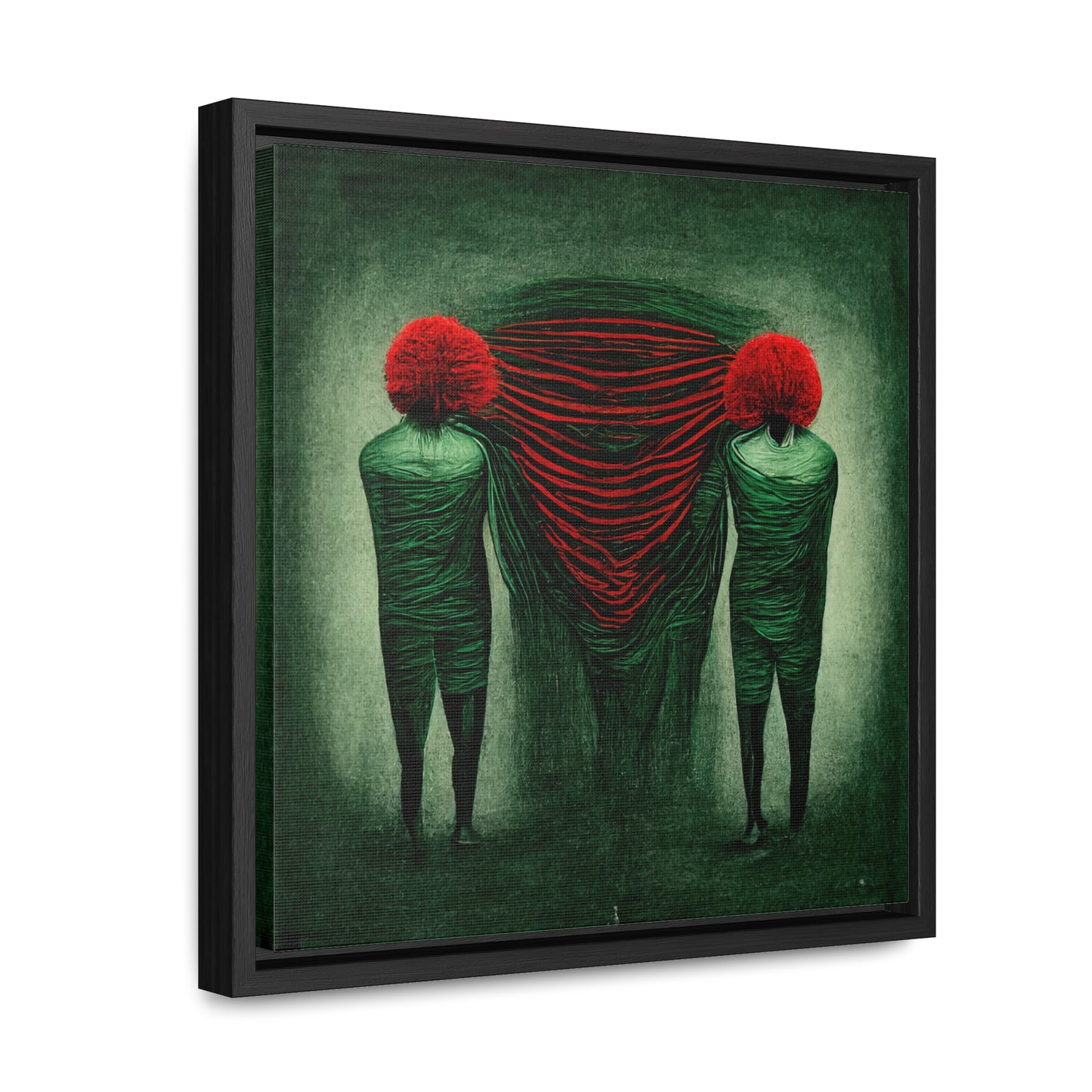Loneliness Green Red 4, Valentinii, Gallery Canvas Wraps, Square Frame