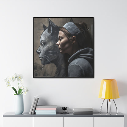 Cat Woman 22, Gallery Canvas Wraps, Square Frame