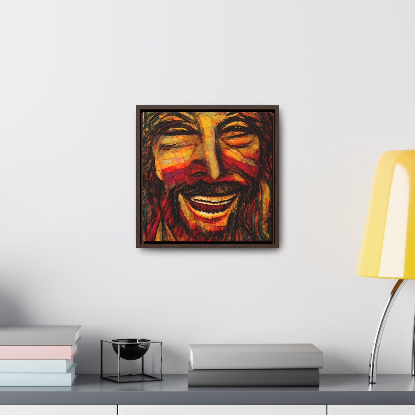 Jesus smiling 2, Valentinii, Gallery Canvas Wraps, Square Frame