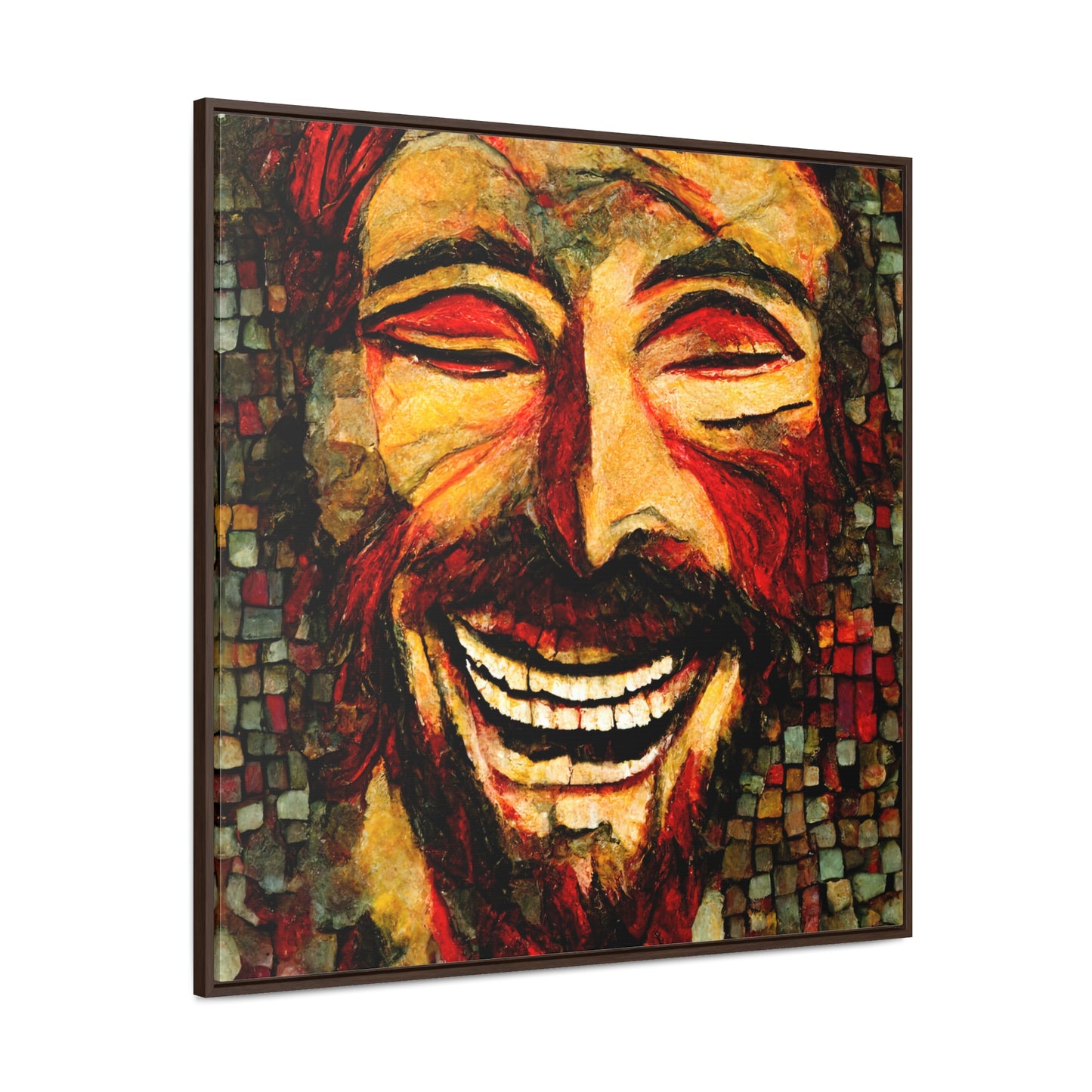 Jesus smiling 3, Valentinii, Gallery Canvas Wraps, Square Frame