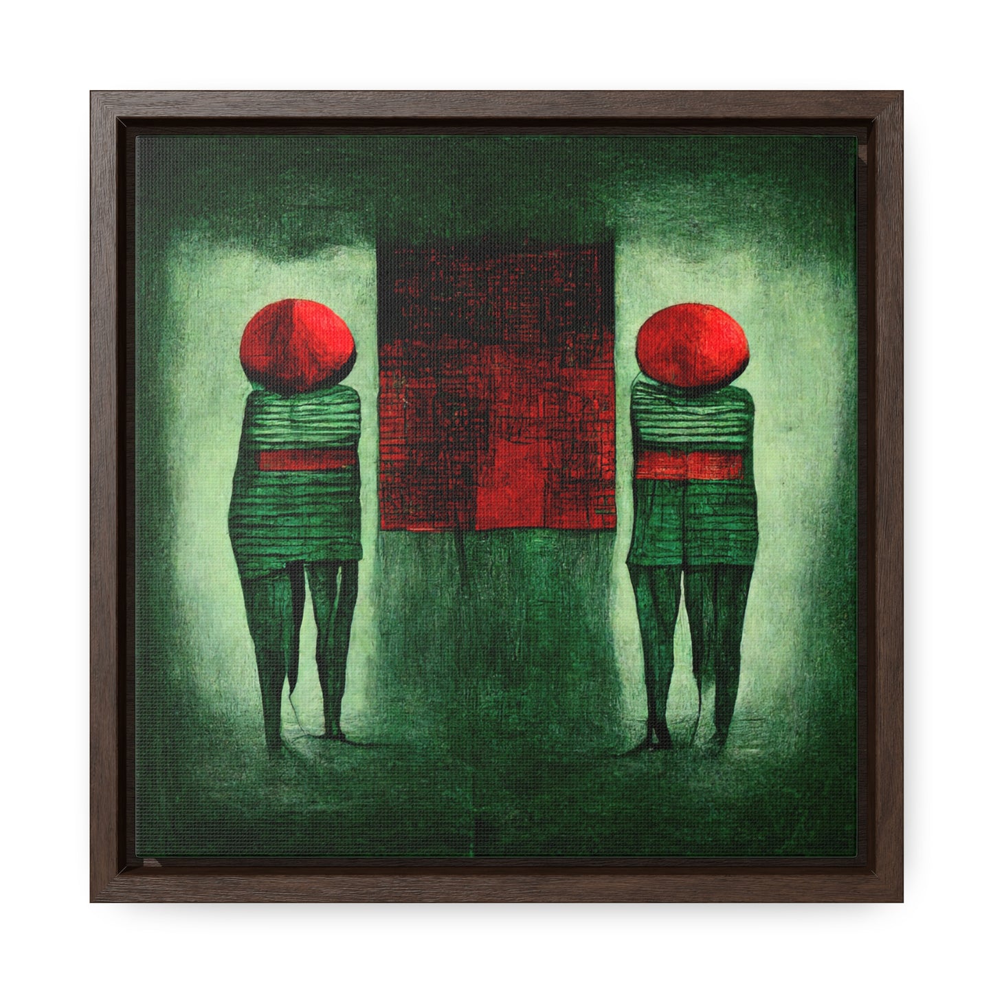 Loneliness Green Red 23, Valentinii, Gallery Canvas Wraps, Square Frame