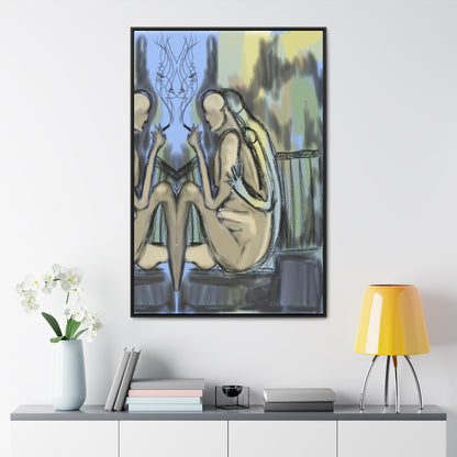 Lovers On The Stairs, Original Eduard Pavel, Gallery Canvas Wraps, Vertical Frame