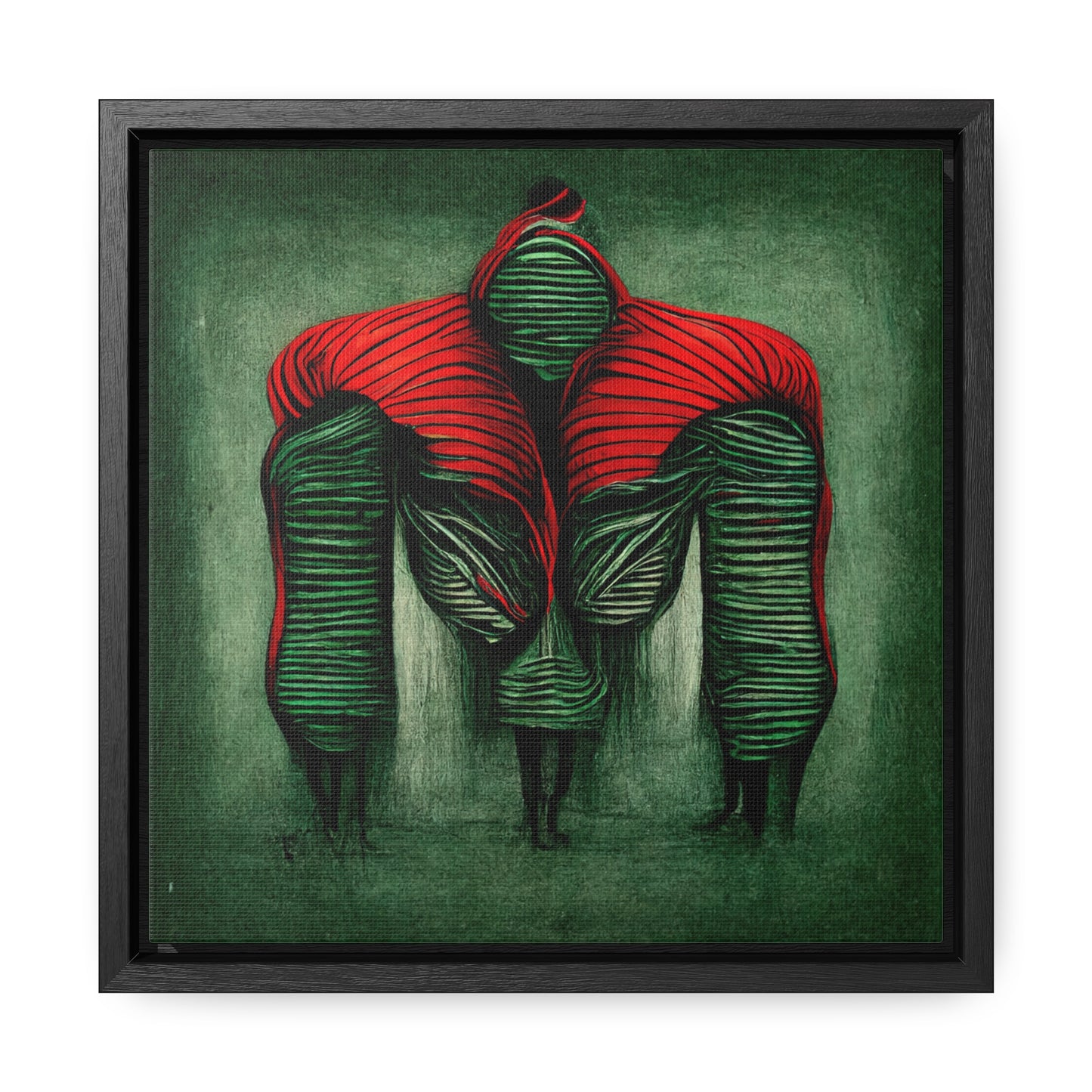 Loneliness Green Red 5, Valentinii, Gallery Canvas Wraps, Square Frame