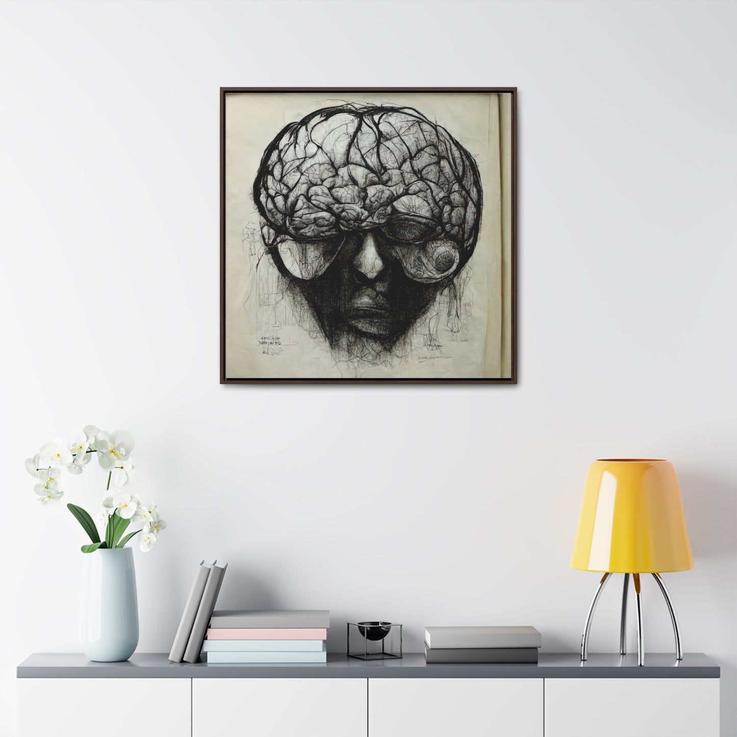 Brain 45, Valentinii, Gallery Canvas Wraps, Square Frame