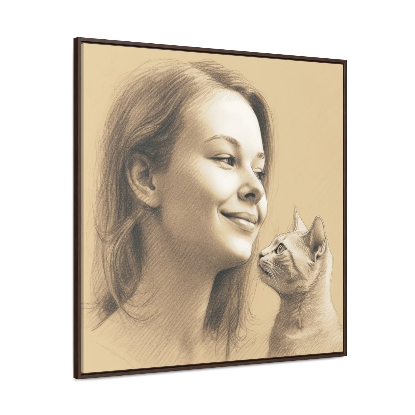 Cat Woman 30, Gallery Canvas Wraps, Square Frame