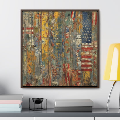 USA 9, Gallery Canvas Wraps, Square Frame