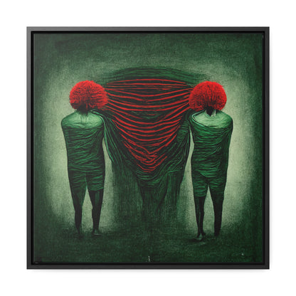 Loneliness Green Red 4, Valentinii, Gallery Canvas Wraps, Square Frame