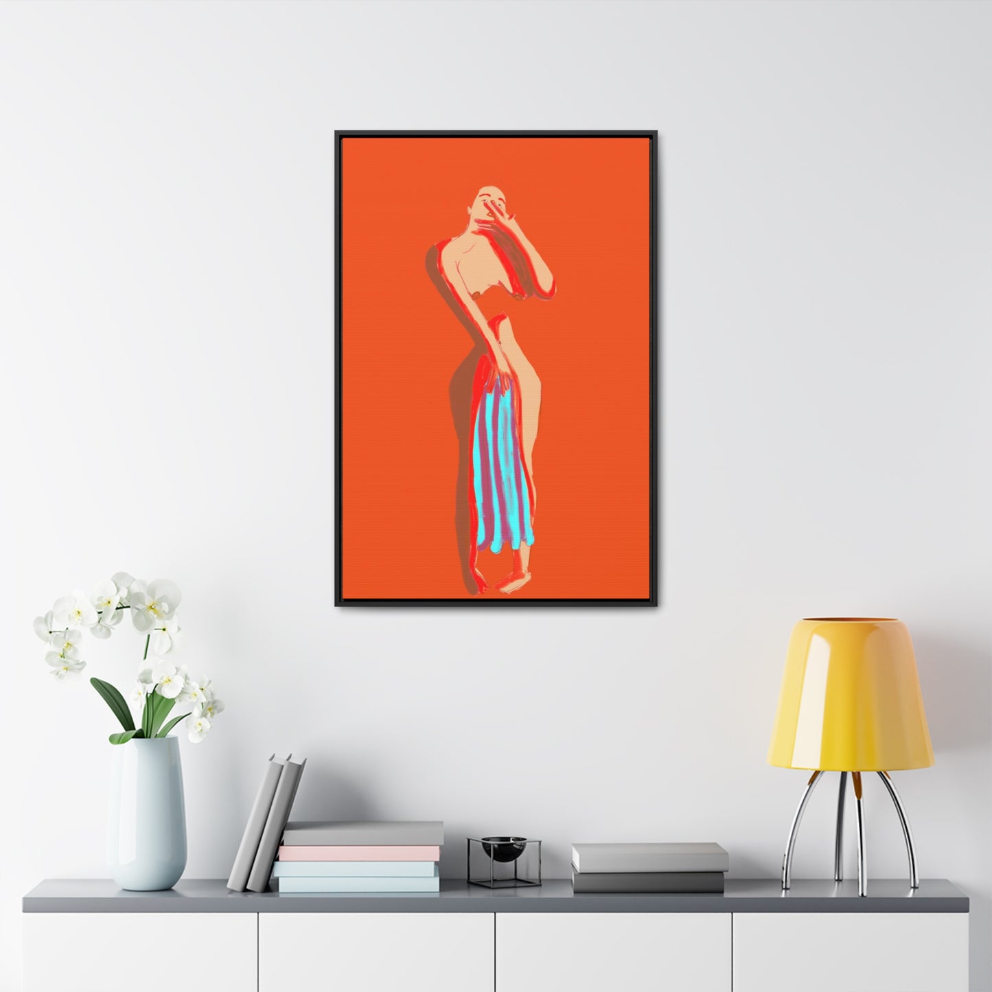 The Orange Towel, Original Eduard Pavel, Gallery Canvas Wraps, Vertical Frame