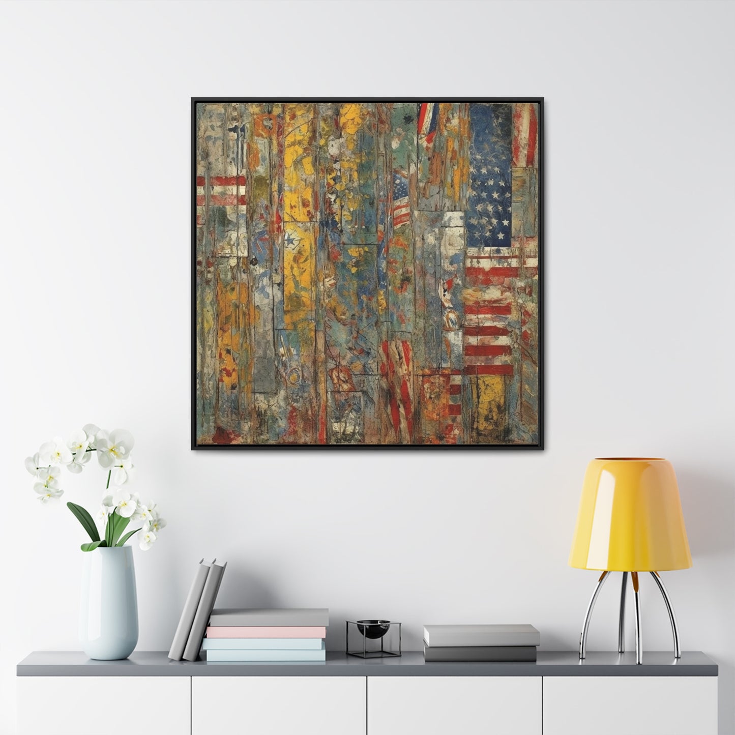 USA 9, Gallery Canvas Wraps, Square Frame