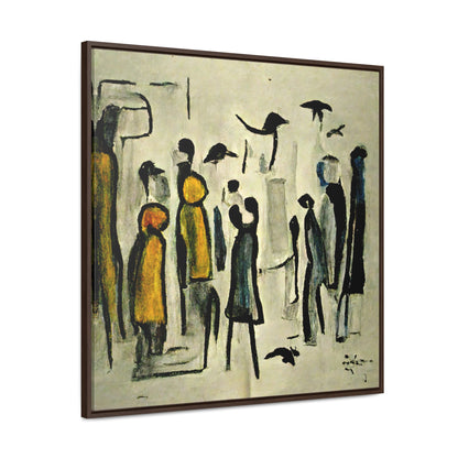 People and Birds 3, Valentinii, Gallery Canvas Wraps, Square Frame