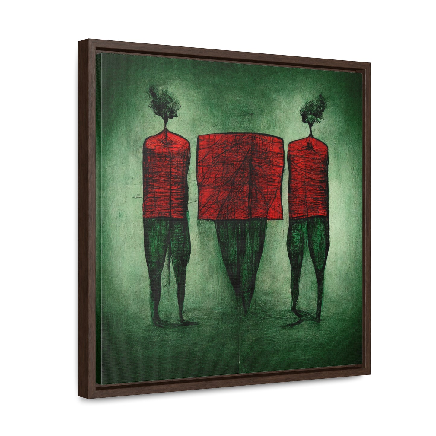 Loneliness Green Red 22, Valentinii, Gallery Canvas Wraps, Square Frame