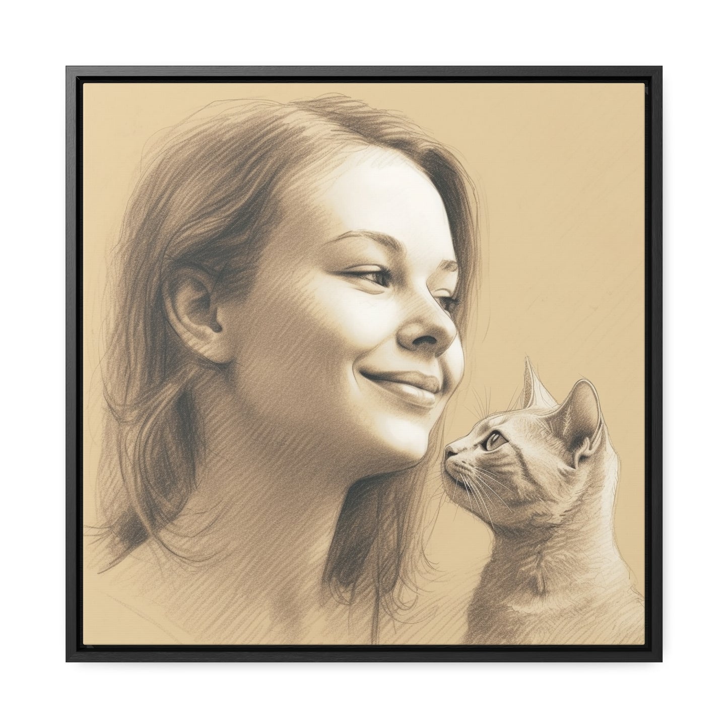 Cat Woman 30, Gallery Canvas Wraps, Square Frame