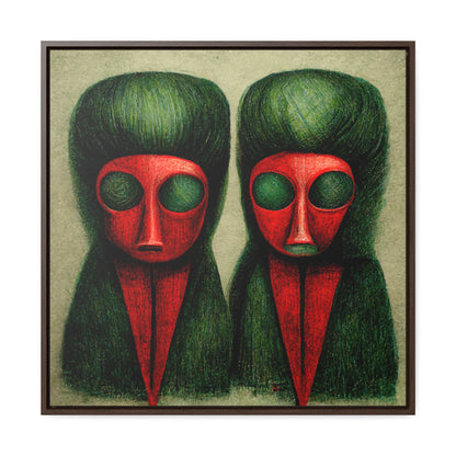 Loneliness Green Red 19, Valentinii, Gallery Canvas Wraps, Square Frame