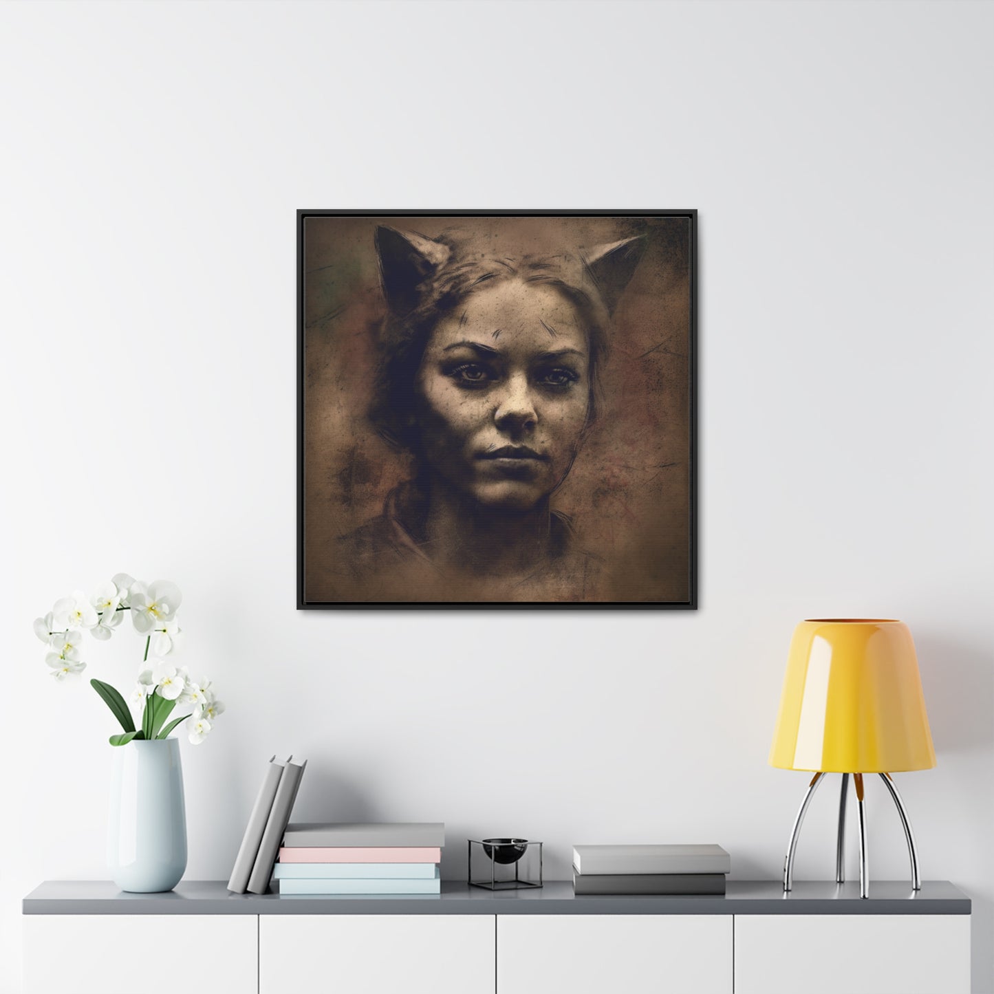 Cat Woman 20, Gallery Canvas Wraps, Square Frame