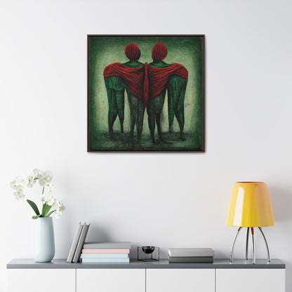 Loneliness Green Red 2, Valentinii, Gallery Canvas Wraps, Square Frame