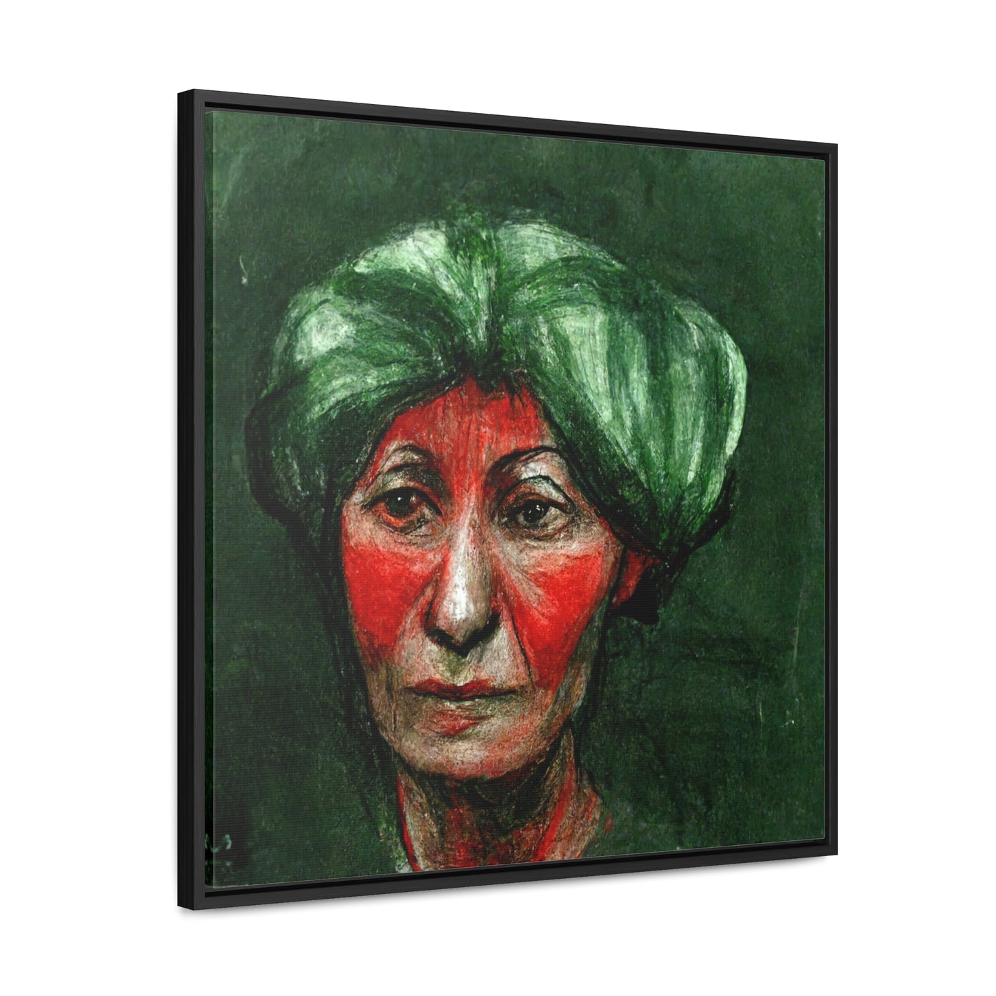 Loneliness Green Red 42, Valentinii, Gallery Canvas Wraps, Square Frame