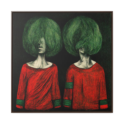 Loneliness Green Red 26, Valentinii, Gallery Canvas Wraps, Square Frame