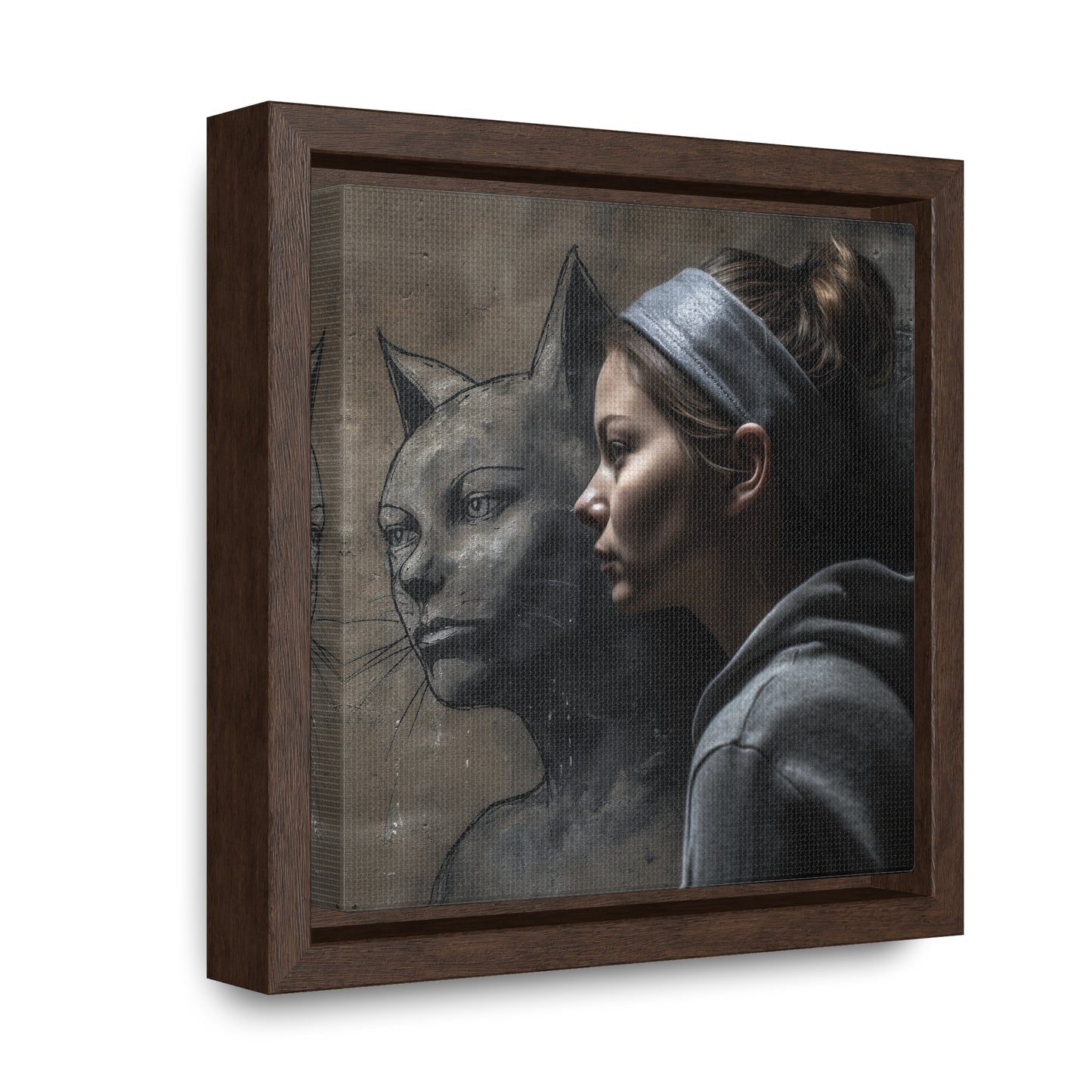 Cat Woman 27, Gallery Canvas Wraps, Square Frame