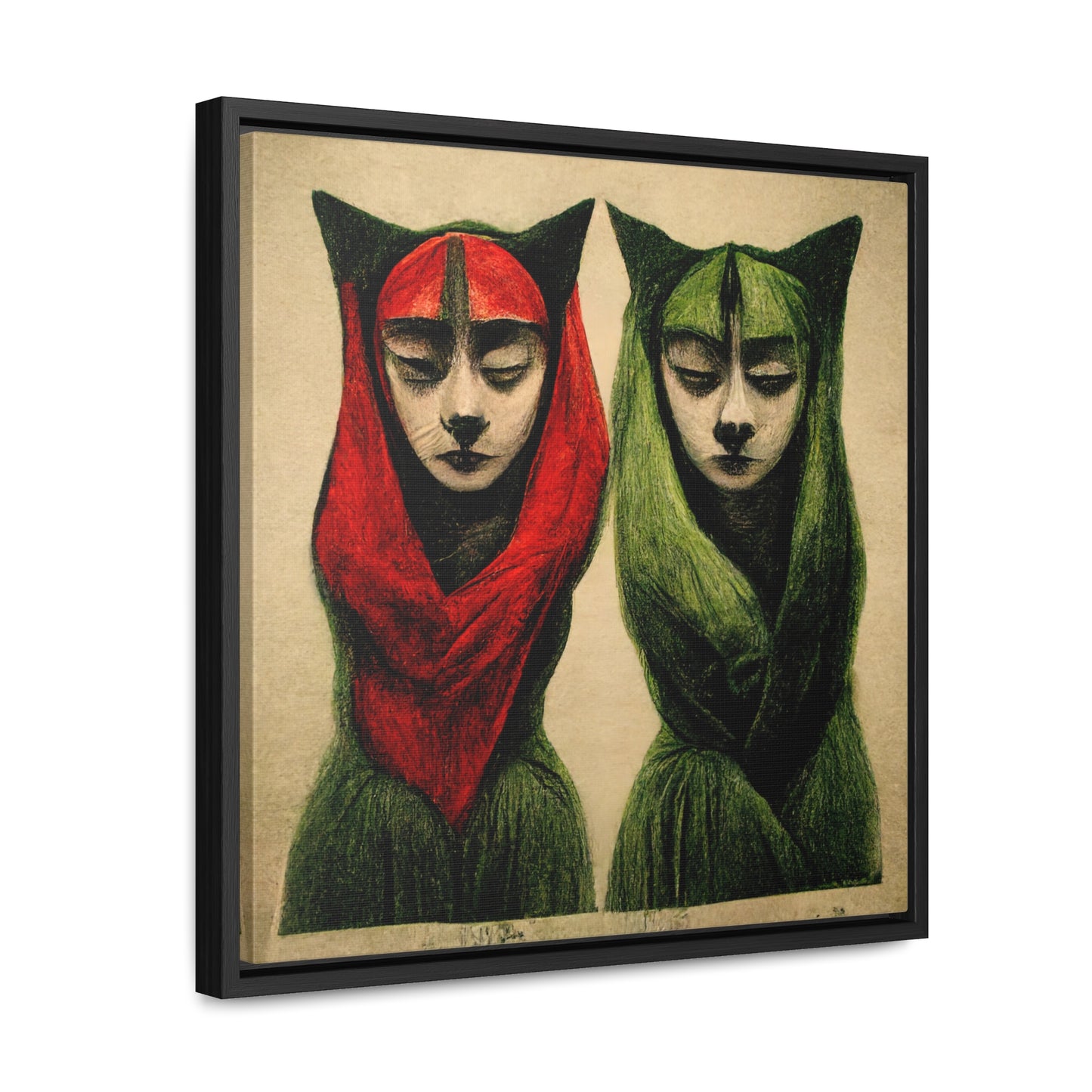 Cat Woman 5, Valentinii, Gallery Canvas Wraps, Square Frame