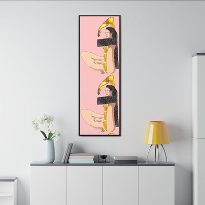 Woman With Long Leg and Golden Arms, Original Eduard Pavel, Gallery Canvas Wraps, Vertical Frame