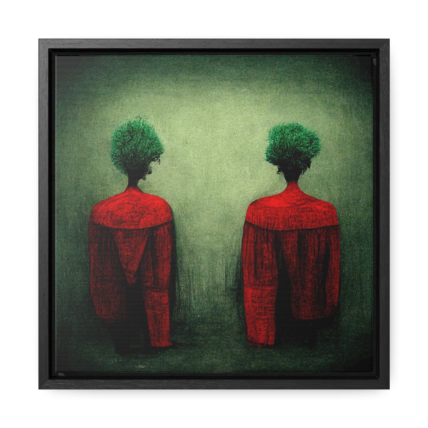 Loneliness Green Red 28, Valentinii, Gallery Canvas Wraps, Square Frame