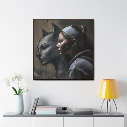 Cat Woman 28, Gallery Canvas Wraps, Square Frame