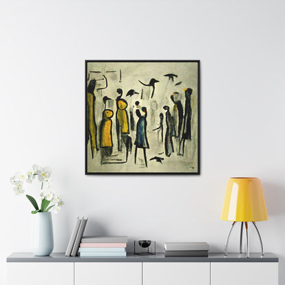 People and Birds 2, Valentinii, Gallery Canvas Wraps, Square Frame