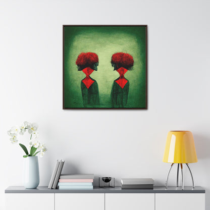 Loneliness Green Red 29, Valentinii, Gallery Canvas Wraps, Square Frame