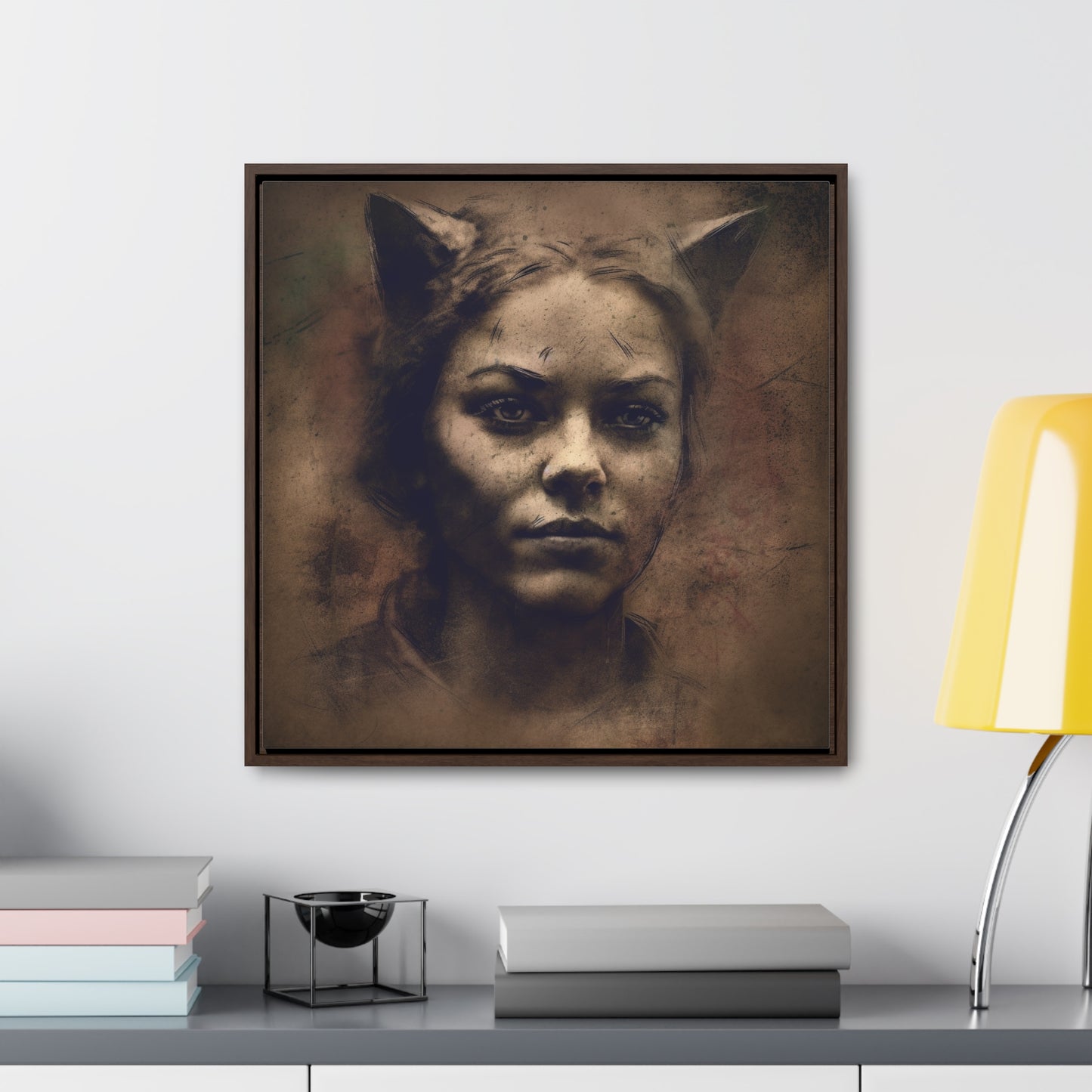 Cat Woman 20, Gallery Canvas Wraps, Square Frame