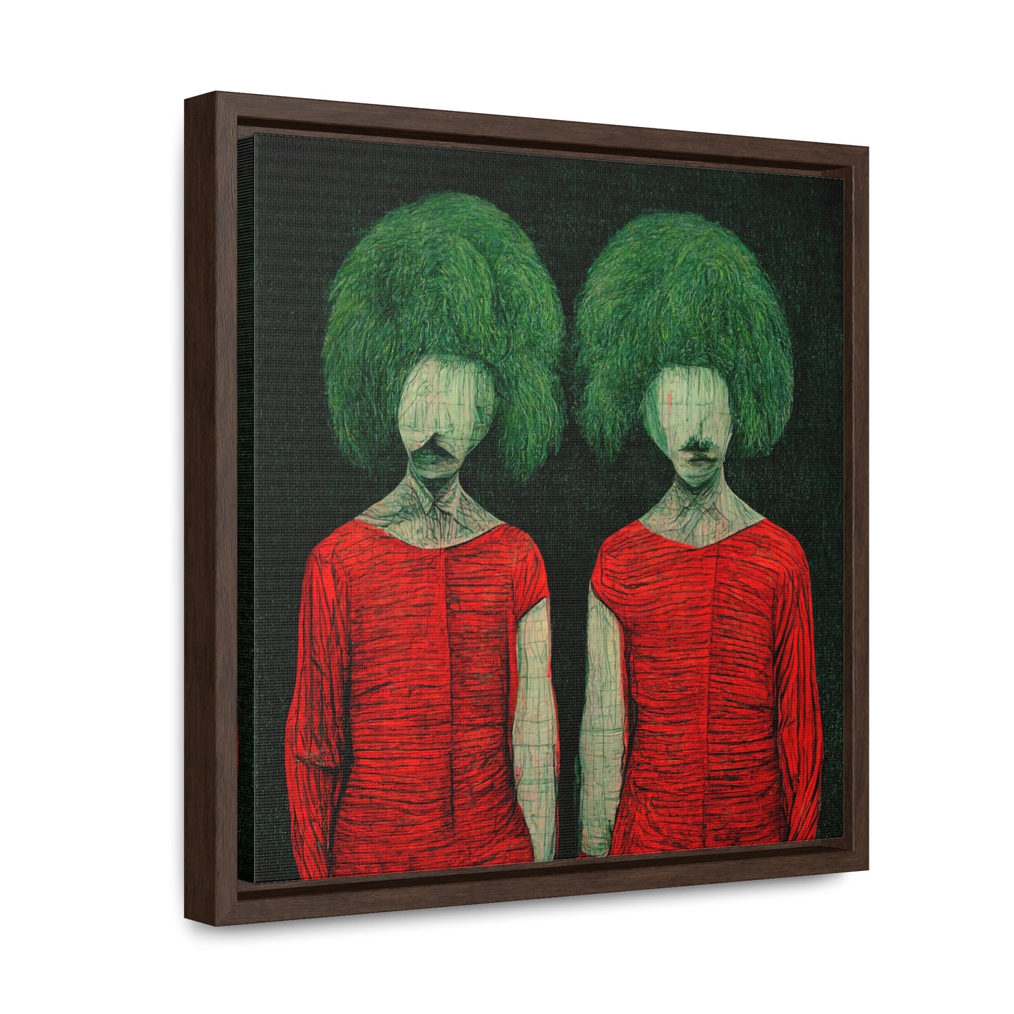 Loneliness Green Red 27, Valentinii, Gallery Canvas Wraps, Square Frame