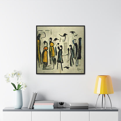 People and Birds 3, Valentinii, Gallery Canvas Wraps, Square Frame