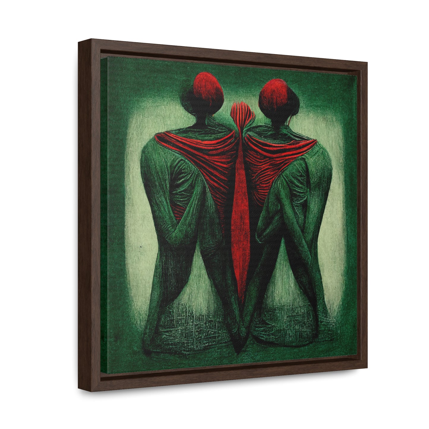 Loneliness Green Red 3, Valentinii, Gallery Canvas Wraps, Square Frame