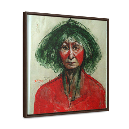 Loneliness Green Red 37, Valentinii, Gallery Canvas Wraps, Square Frame