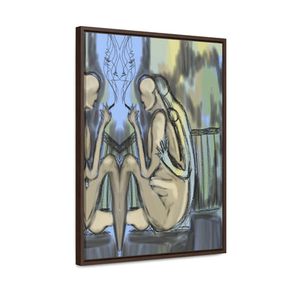 Lovers On The Stairs, Original Eduard Pavel, Gallery Canvas Wraps, Vertical Frame