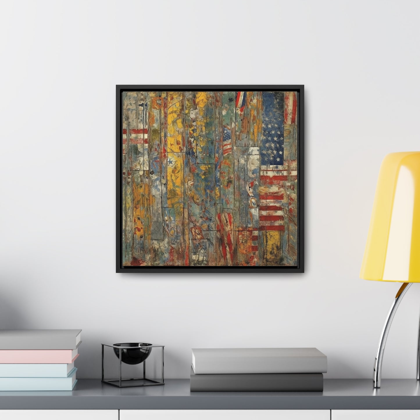 USA 9, Gallery Canvas Wraps, Square Frame