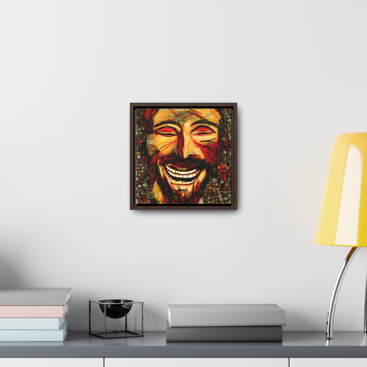 Jesus smiling 3, Valentinii, Gallery Canvas Wraps, Square Frame