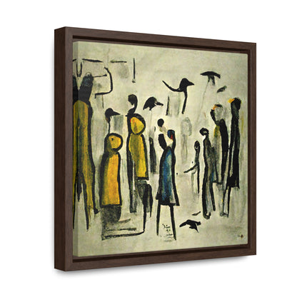 People and Birds 2, Valentinii, Gallery Canvas Wraps, Square Frame
