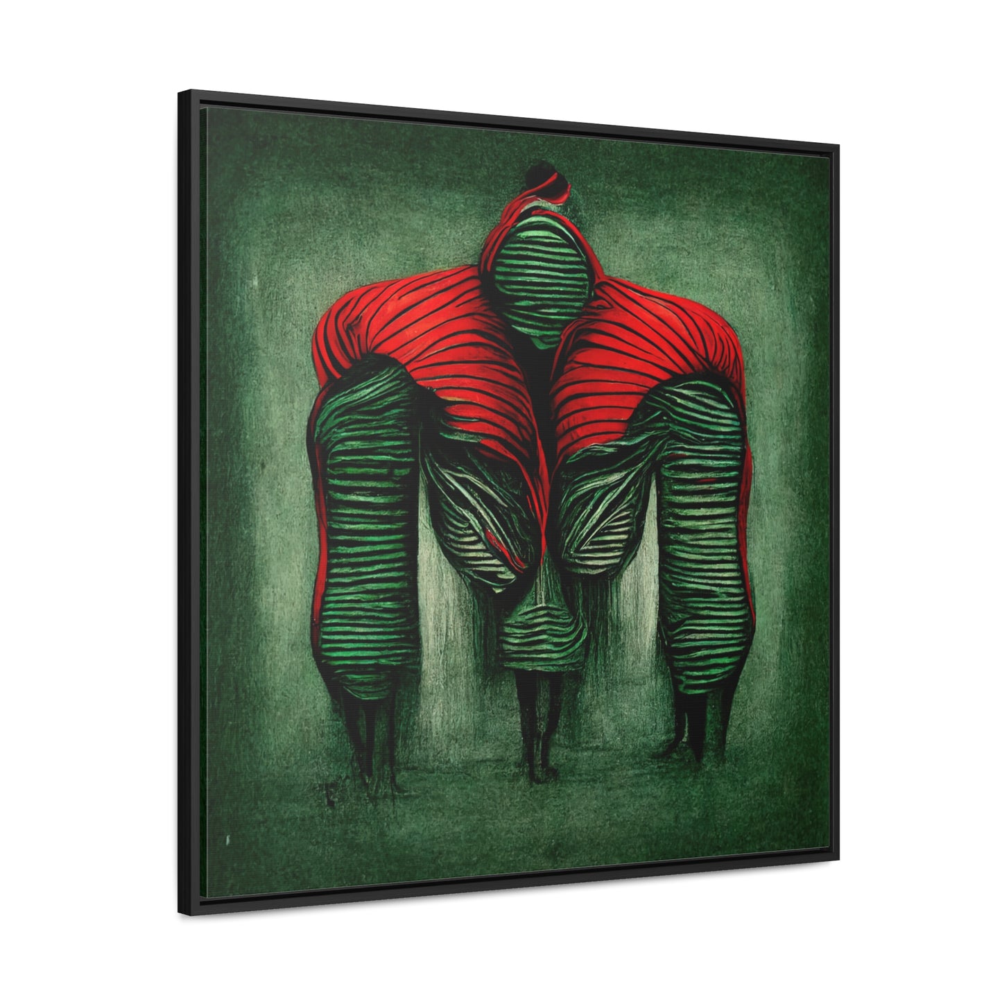 Loneliness Green Red 5, Valentinii, Gallery Canvas Wraps, Square Frame