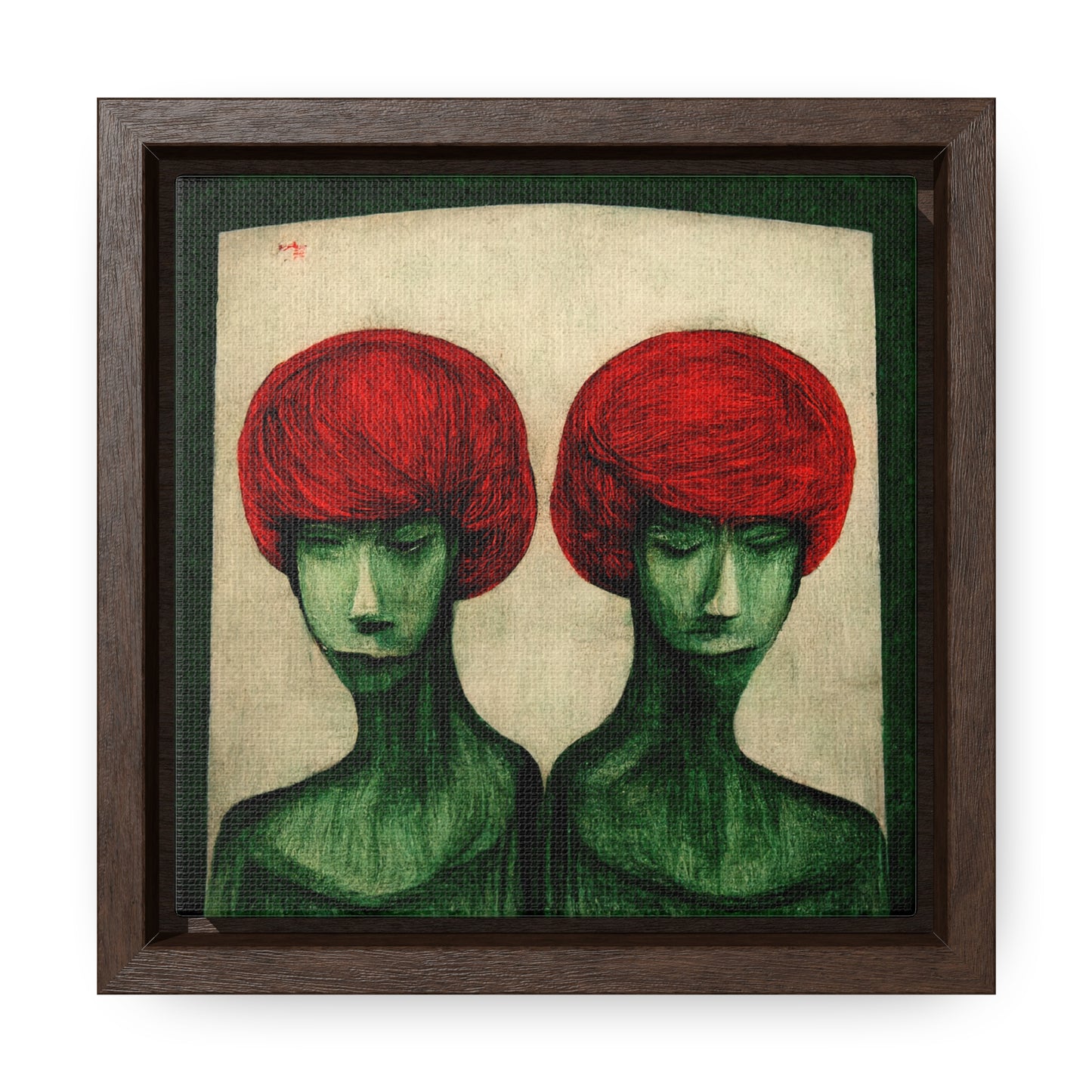 Loneliness Green Red 21, Valentinii, Gallery Canvas Wraps, Square Frame